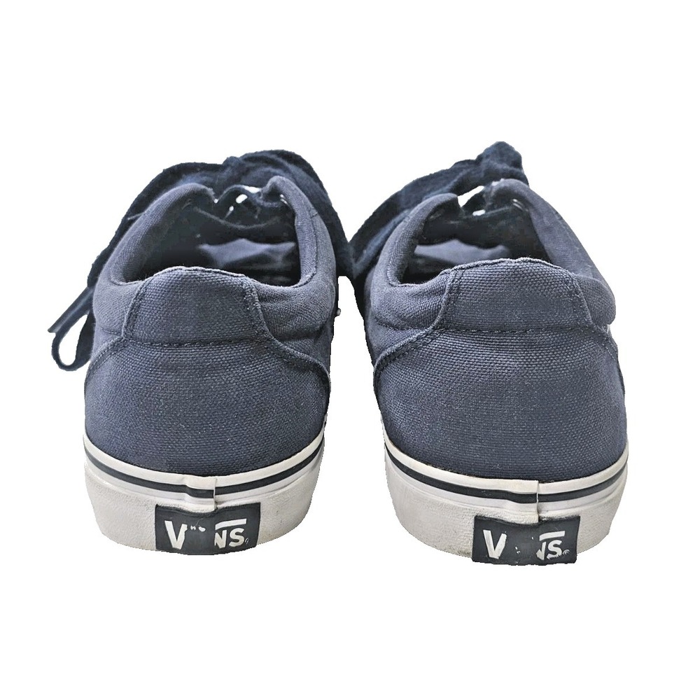 VANS Men's Iconic Skate Shoes US 7.5 Blue Sneakers With Blue Laces White Sole - Picture 4 of 7